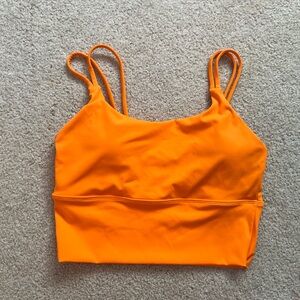 Vibrant Orange Crop Top with built-in bra